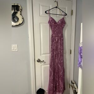 Elegant Pink Sequin Gown